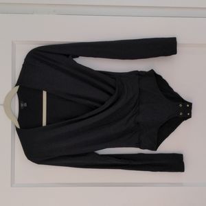 J Crew Black Wrap Bodysuit- small